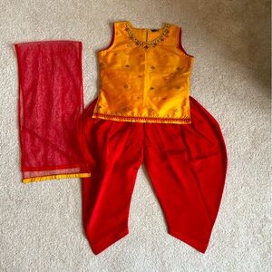 Toddler girls salwar suit with dhoti style pants - toddler size 16